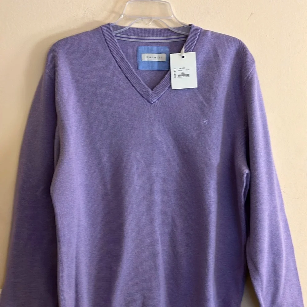 Benetti Cotton V-Neck Sweater Size XL‎ NWT